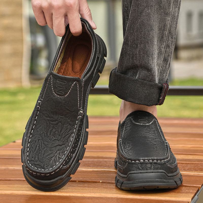 ⏰Limited-Time 70% OFF –Men’s Slip-On Leather Loafers – Comfortable All-Day Walking Shoes with Arch Support, Non-Slip, Perfect for Work & Casual