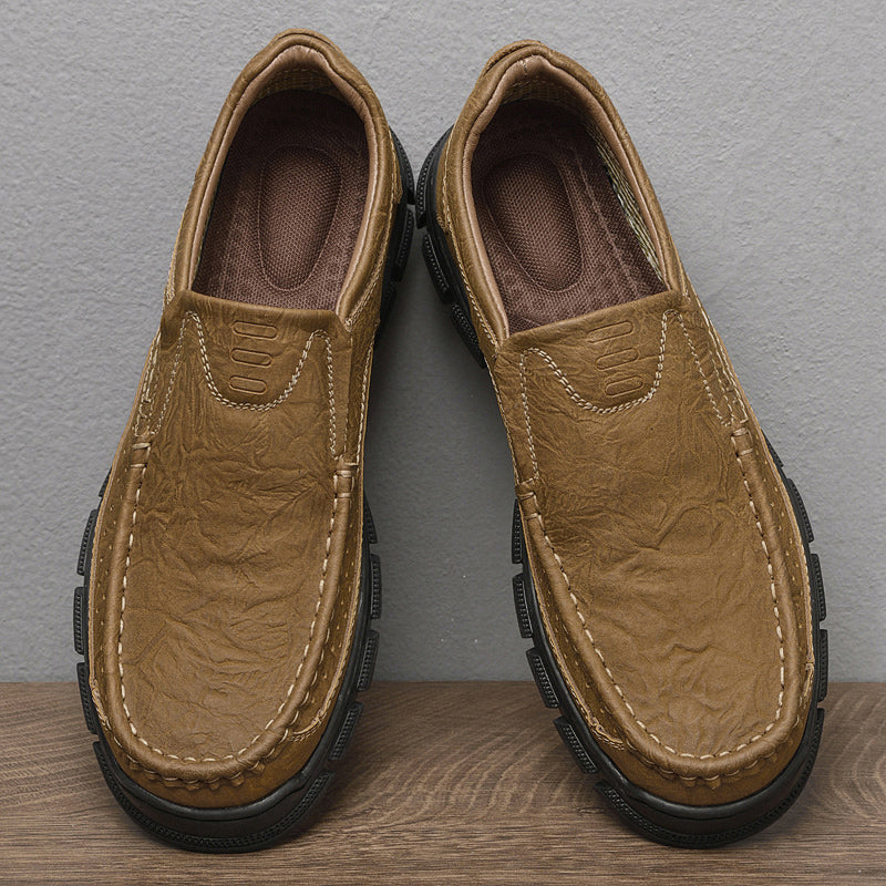 ⏰Limited-Time 70% OFF –Men’s Slip-On Leather Loafers – Comfortable All-Day Walking Shoes with Arch Support, Non-Slip, Perfect for Work & Casual