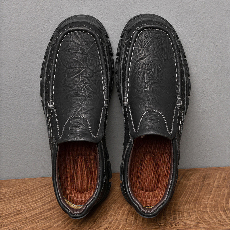 ⏰Limited-Time 70% OFF –Men’s Slip-On Leather Loafers – Comfortable All-Day Walking Shoes with Arch Support, Non-Slip, Perfect for Work & Casual