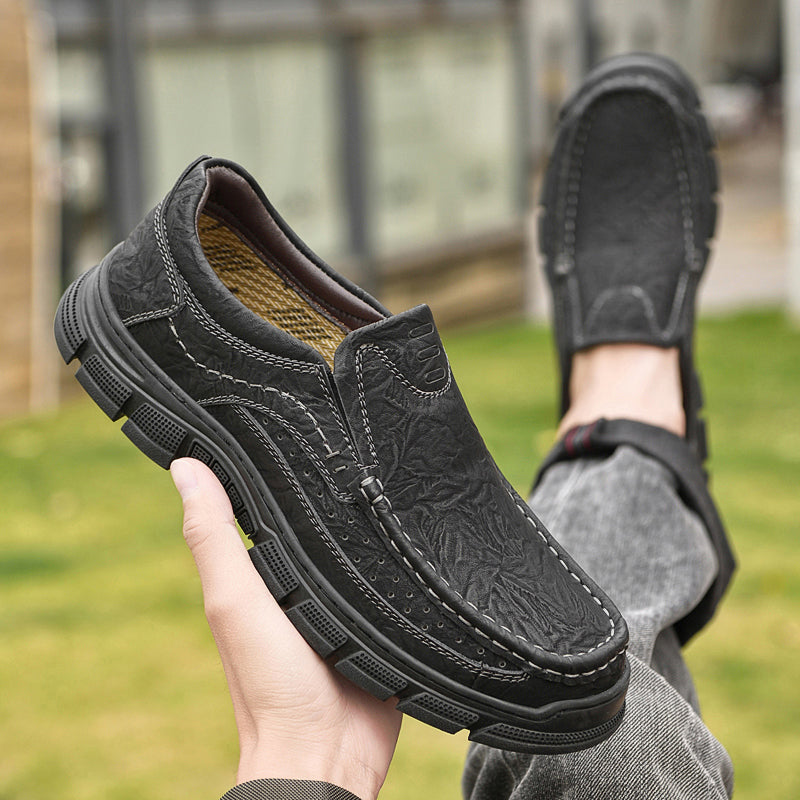⏰Limited-Time 70% OFF –Men’s Slip-On Leather Loafers – Comfortable All-Day Walking Shoes with Arch Support, Non-Slip, Perfect for Work & Casual