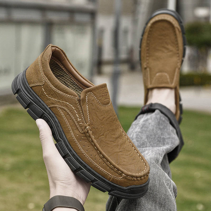 ⏰Limited-Time 70% OFF –Men’s Slip-On Leather Loafers – Comfortable All-Day Walking Shoes with Arch Support, Non-Slip, Perfect for Work & Casual