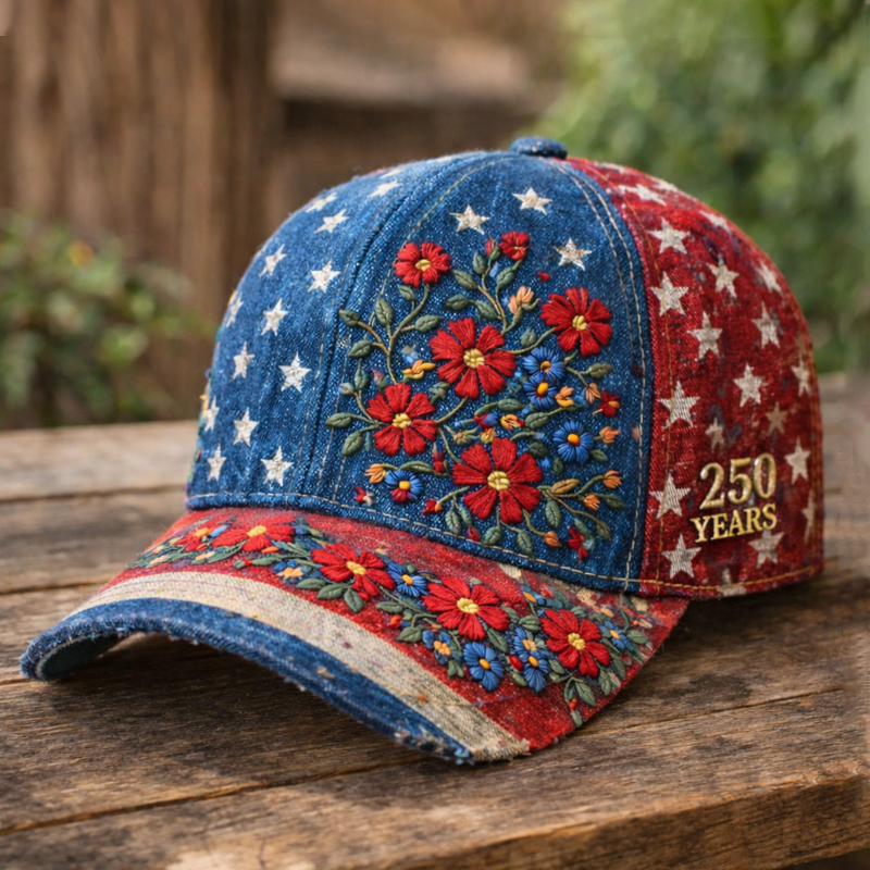 2026 Independence Floral Embroidered Cap
