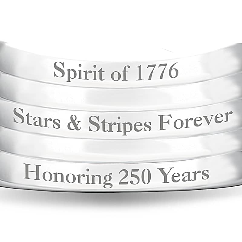 Patriotic Red White Blue Layered Ring for 250th Anniversary