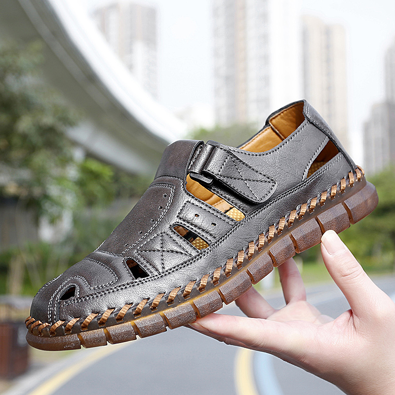 ⏰Limited Time Sale 70% OFF-Men’s Premium Genuine Leather Orthopedic Sandals — Ergonomic Arch Support for Pressure Relief, Wide Toe Box, and Soft Shock-Absorbing Sole — Crafted from Real Leather for Breathable Comfort, Designed to Help Relieve Foot Pain