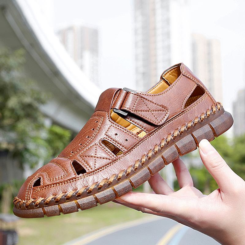 ⏰Limited Time Sale 70% OFF-Men’s Premium Genuine Leather Orthopedic Sandals — Ergonomic Arch Support for Pressure Relief, Wide Toe Box, and Soft Shock-Absorbing Sole — Crafted from Real Leather for Breathable Comfort, Designed to Help Relieve Foot Pain