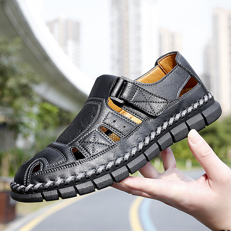 ⏰Limited Time Sale 70% OFF-Men’s Premium Genuine Leather Orthopedic Sandals — Ergonomic Arch Support for Pressure Relief, Wide Toe Box, and Soft Shock-Absorbing Sole — Crafted from Real Leather for Breathable Comfort, Designed to Help Relieve Foot Pain