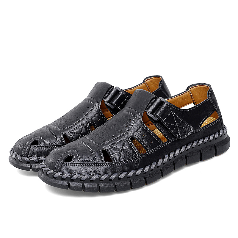 ⏰Limited Time Sale 70% OFF-Men’s Premium Genuine Leather Orthopedic Sandals — Ergonomic Arch Support for Pressure Relief, Wide Toe Box, and Soft Shock-Absorbing Sole — Crafted from Real Leather for Breathable Comfort, Designed to Help Relieve Foot Pain