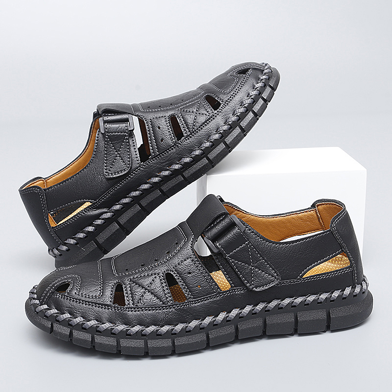 ⏰Limited Time Sale 70% OFF-Men’s Premium Genuine Leather Orthopedic Sandals — Ergonomic Arch Support for Pressure Relief, Wide Toe Box, and Soft Shock-Absorbing Sole — Crafted from Real Leather for Breathable Comfort, Designed to Help Relieve Foot Pain