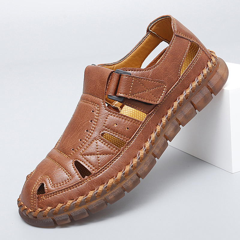 ⏰Limited Time Sale 70% OFF-Men’s Premium Genuine Leather Orthopedic Sandals — Ergonomic Arch Support for Pressure Relief, Wide Toe Box, and Soft Shock-Absorbing Sole — Crafted from Real Leather for Breathable Comfort, Designed to Help Relieve Foot Pain