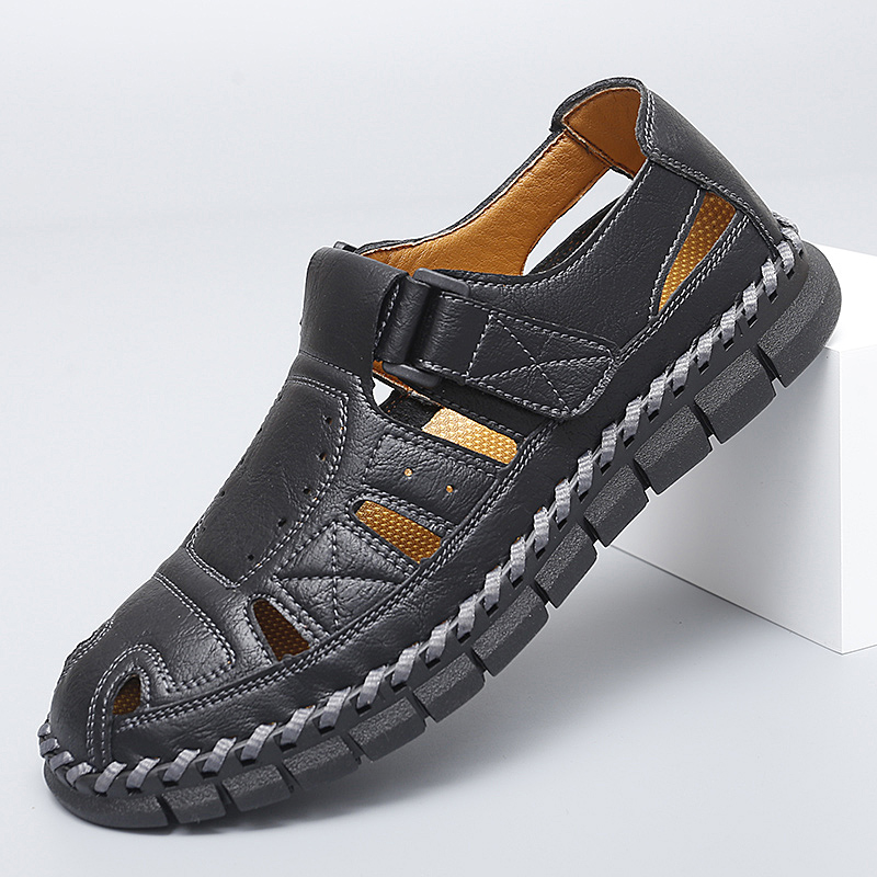 ⏰Limited Time Sale 70% OFF-Men’s Premium Genuine Leather Orthopedic Sandals — Ergonomic Arch Support for Pressure Relief, Wide Toe Box, and Soft Shock-Absorbing Sole — Crafted from Real Leather for Breathable Comfort, Designed to Help Relieve Foot Pain