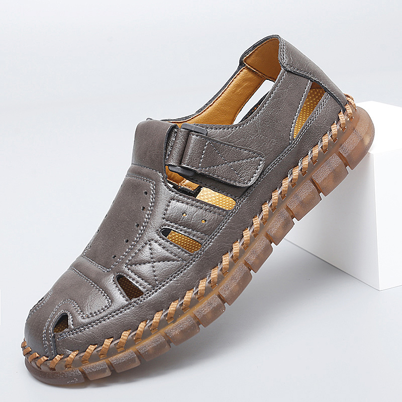 ⏰Limited Time Sale 70% OFF-Men’s Premium Genuine Leather Orthopedic Sandals — Ergonomic Arch Support for Pressure Relief, Wide Toe Box, and Soft Shock-Absorbing Sole — Crafted from Real Leather for Breathable Comfort, Designed to Help Relieve Foot Pain
