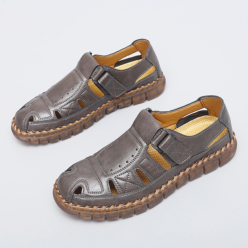 ⏰Limited Time Sale 70% OFF-Men’s Premium Genuine Leather Orthopedic Sandals — Ergonomic Arch Support for Pressure Relief, Wide Toe Box, and Soft Shock-Absorbing Sole — Crafted from Real Leather for Breathable Comfort, Designed to Help Relieve Foot Pain