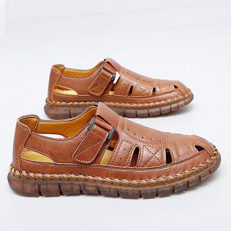 ⏰Limited Time Sale 70% OFF-Men’s Premium Genuine Leather Orthopedic Sandals — Ergonomic Arch Support for Pressure Relief, Wide Toe Box, and Soft Shock-Absorbing Sole — Crafted from Real Leather for Breathable Comfort, Designed to Help Relieve Foot Pain