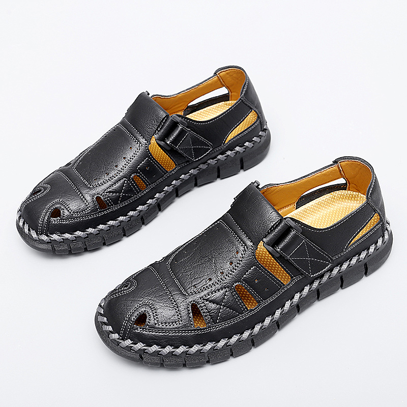 ⏰Limited Time Sale 70% OFF-Men’s Premium Genuine Leather Orthopedic Sandals — Ergonomic Arch Support for Pressure Relief, Wide Toe Box, and Soft Shock-Absorbing Sole — Crafted from Real Leather for Breathable Comfort, Designed to Help Relieve Foot Pain