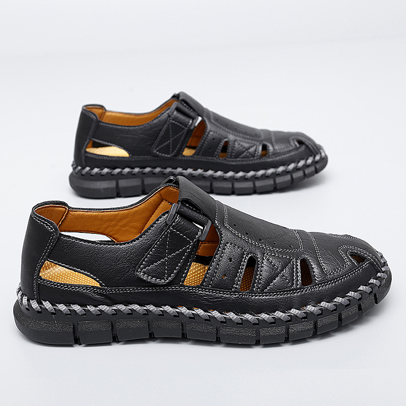 ⏰Limited Time Sale 70% OFF-Men’s Premium Genuine Leather Orthopedic Sandals — Ergonomic Arch Support for Pressure Relief, Wide Toe Box, and Soft Shock-Absorbing Sole — Crafted from Real Leather for Breathable Comfort, Designed to Help Relieve Foot Pain