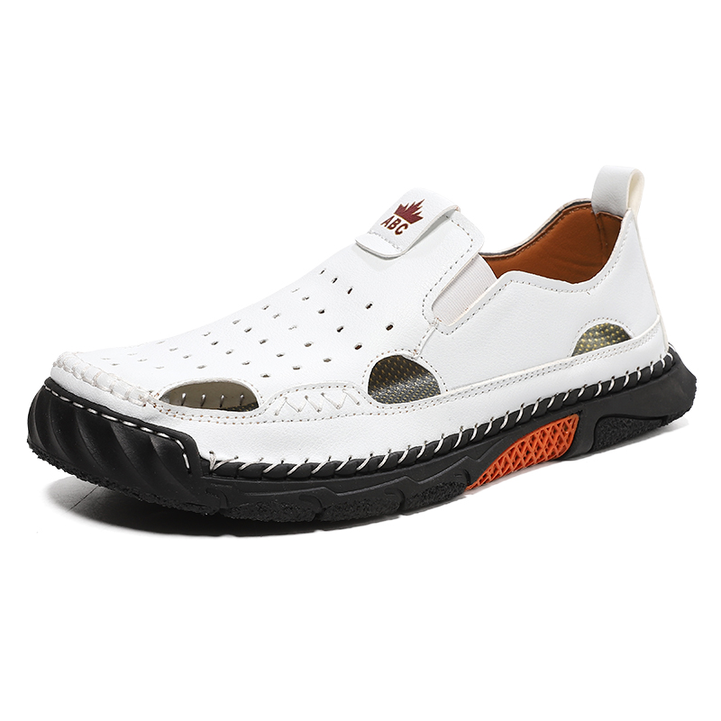 (⏰Limited Time Sale 70% OFF) Men's Genuine Leather Sports Sandals, Wide Toe, Orthopedic Support, Lightweight And Non-Slip, Hiking Sandals