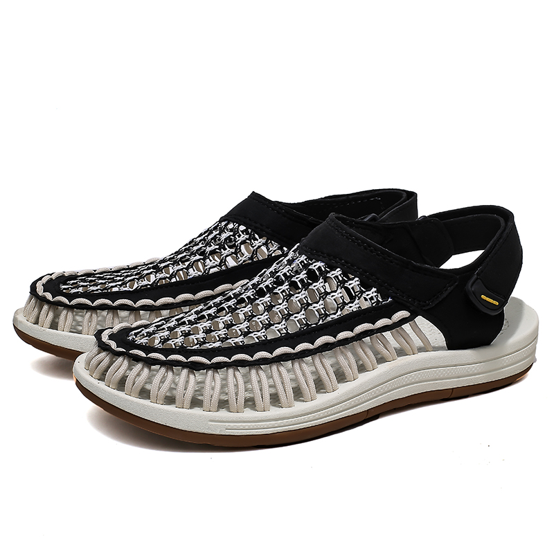 (⏰Limited Time Sale 70% OFF)Men's Mixed Material Sandals - Slip-On, Versatile, Wide Toe Box with Arch Support