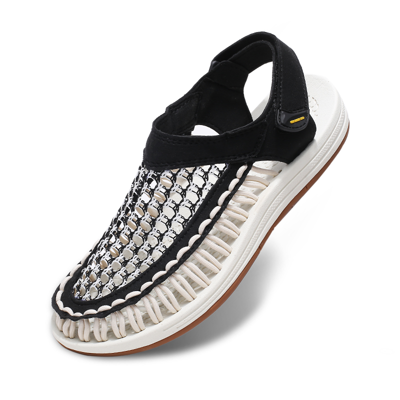 (⏰Limited Time Sale 70% OFF)Men's Mixed Material Sandals - Slip-On, Versatile, Wide Toe Box with Arch Support