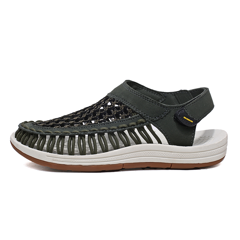 (⏰Limited Time Sale 70% OFF)Men's Mixed Material Sandals - Slip-On, Versatile, Wide Toe Box with Arch Support