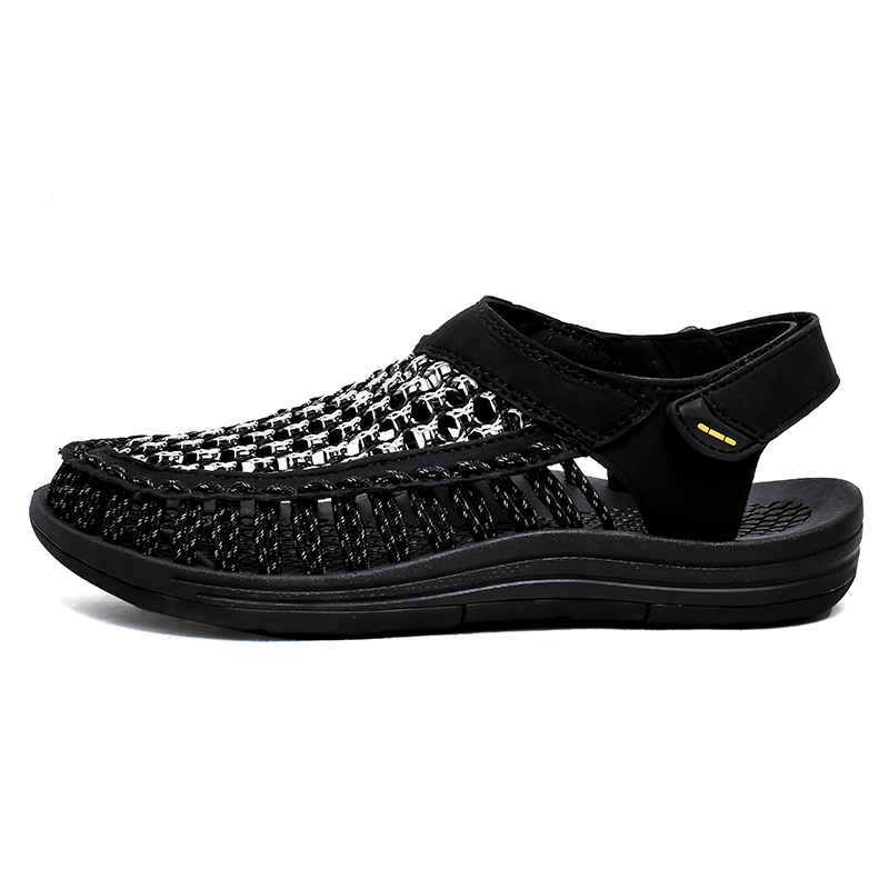 (⏰Limited Time Sale 70% OFF)Men's Mixed Material Sandals - Slip-On, Versatile, Wide Toe Box with Arch Support