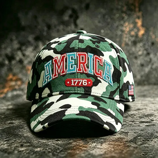 US Camouflage Eagle Art Print Casual Baseball Cap