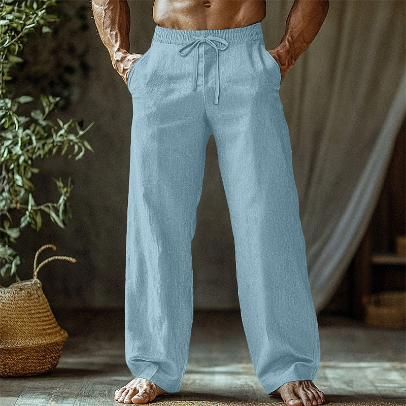 Daily Wear Linen Pants - Men's Summer Straight Leg Pants