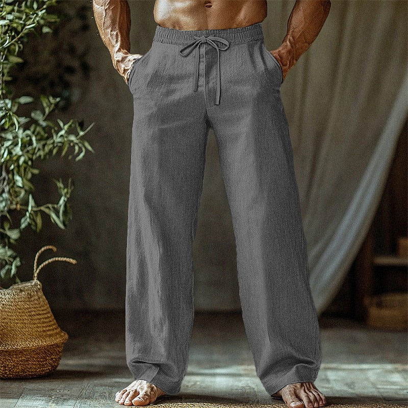 Daily Wear Linen Pants - Men's Summer Straight Leg Pants
