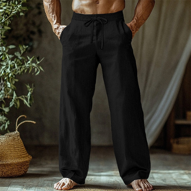 Daily Wear Linen Pants - Men's Summer Straight Leg Pants