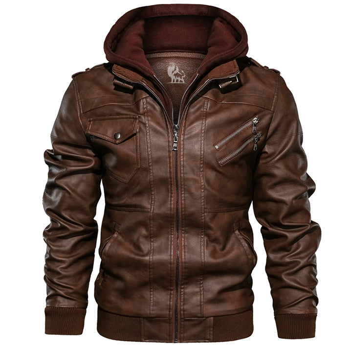 [Copy]Men’s Vintage Motorcycle Jacket – Classic Leather-Look Biker Style