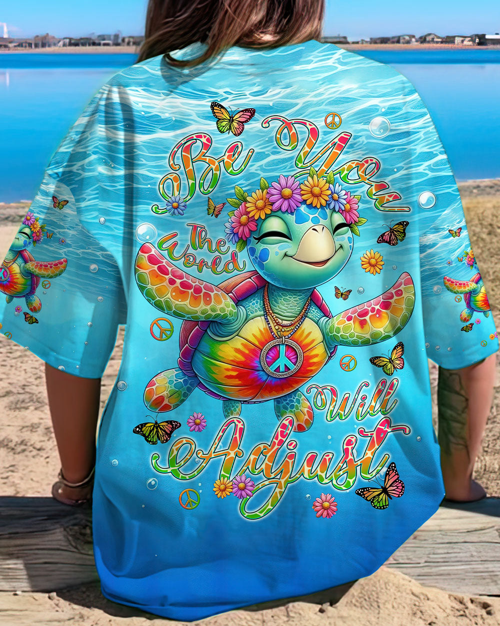 BE YOU THE WORLD WILL ADJUST TURTLE ALL OVER PRINT - TLNT0606243