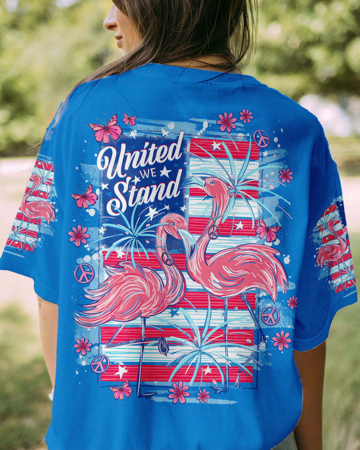 UNITED WE STAND FLAMINGO INDEPENDENCE DAY ALL OVER PRINT - TLNO2105243