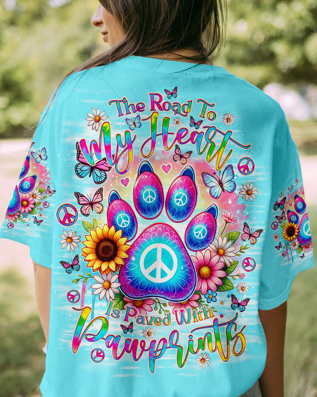 THE ROAD TO MY HEART DOG PAW ALL OVER PRINT - TLNO1706245