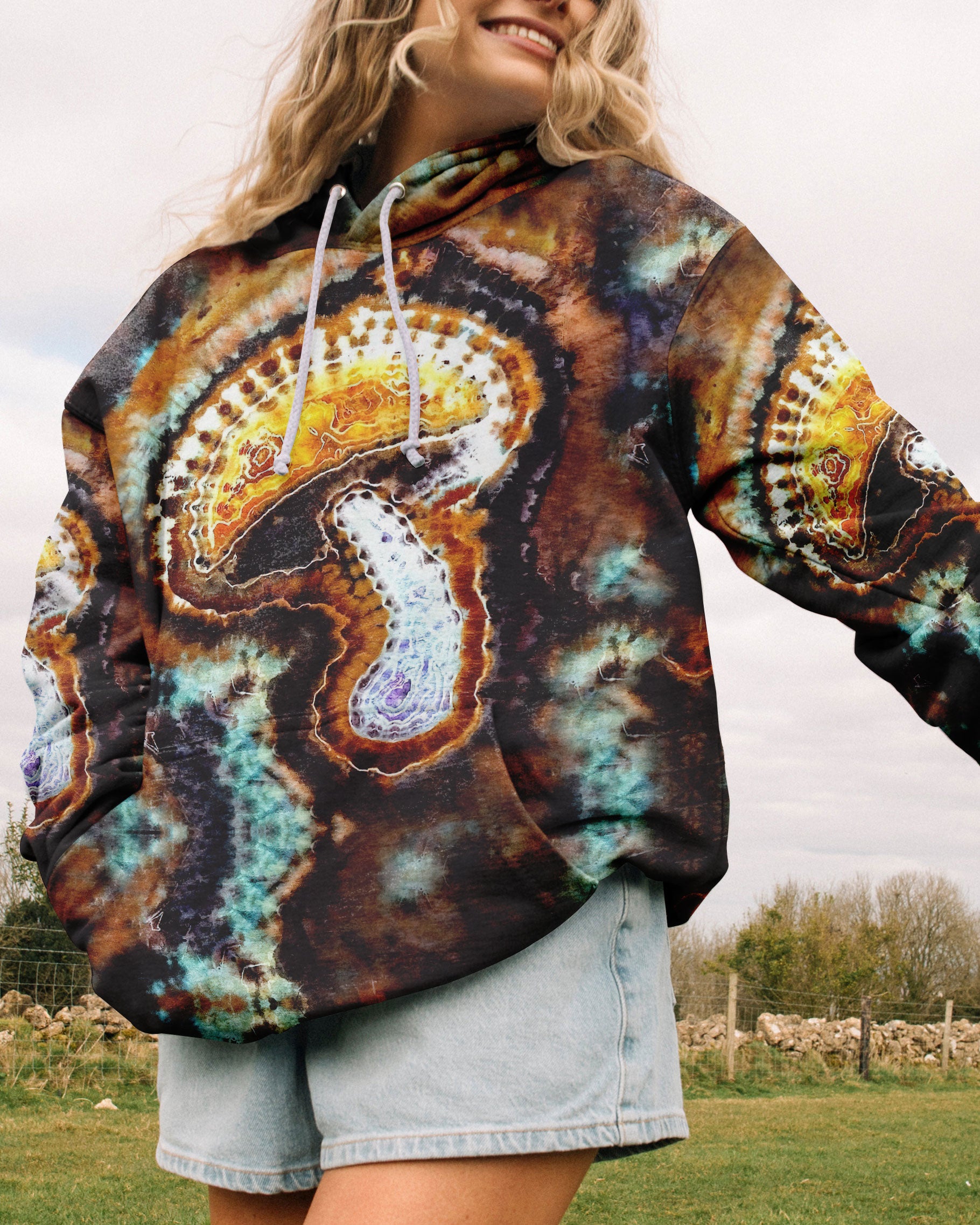 EAT MUSHROOMS SEE THE UNIVERSE TIE DYE ALL OVER PRINT - TLNO0403231