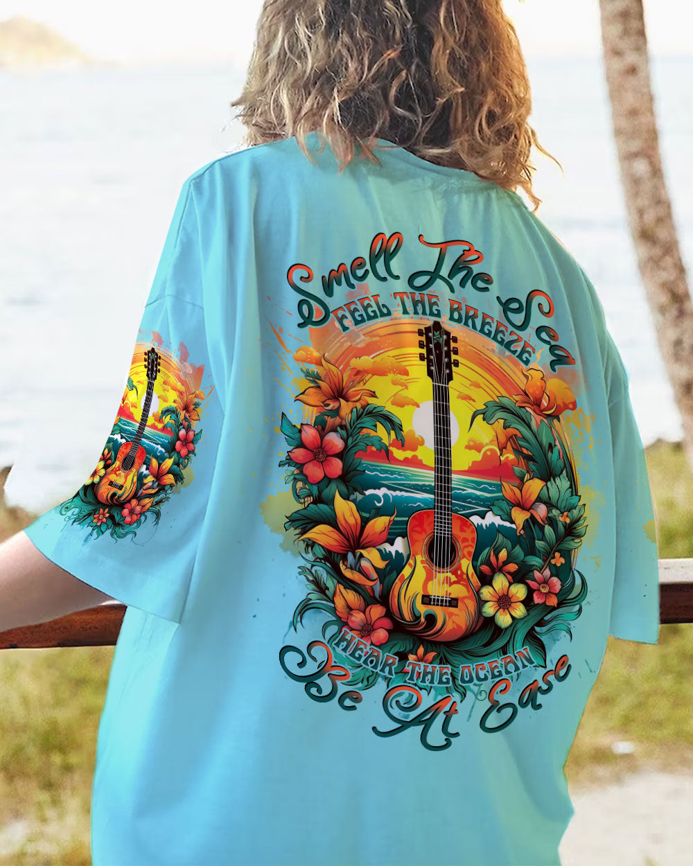 SMELL THE SEA FEEL THE BREEZE GUITAR ALL OVER PRINT - TLNT2306234