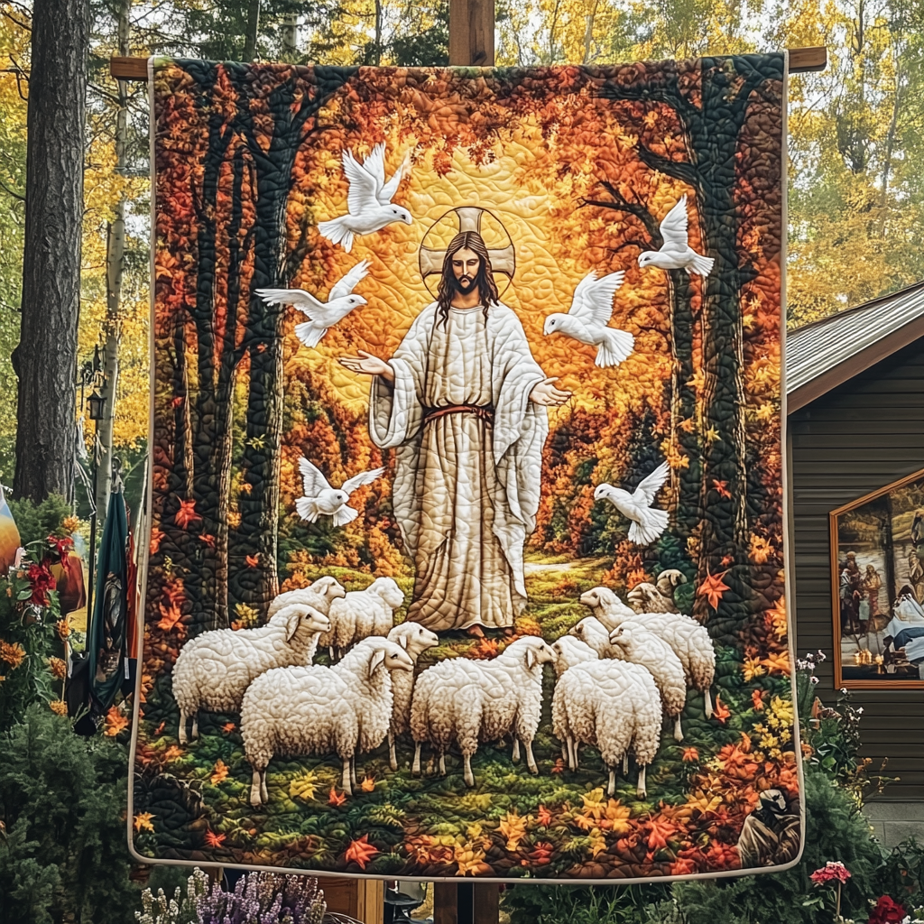 Faith In God Light Of Jesus Quilted Blanket JSNL10