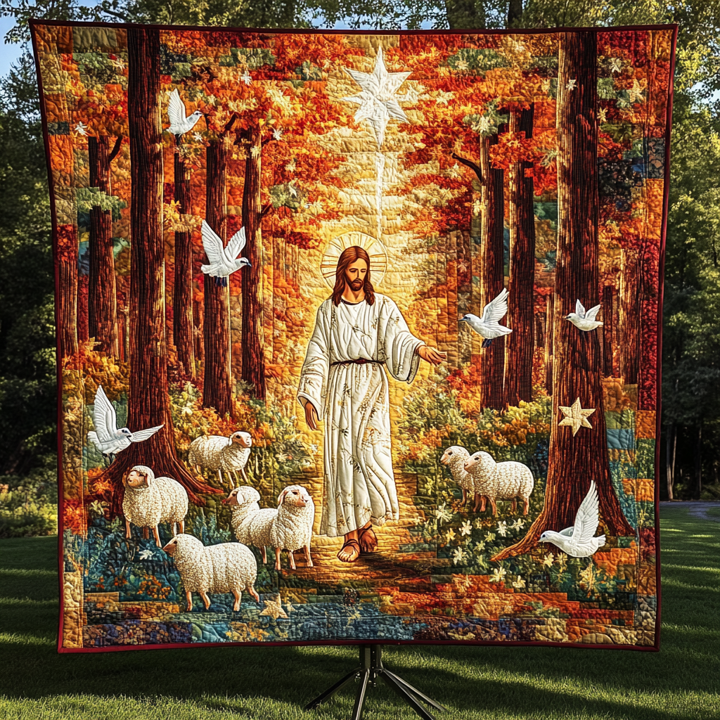 Faith In God Light Of Jesus Quilted Blanket JSNL02