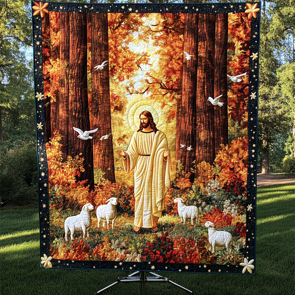 Faith In God Light Of Jesus Quilted Blanket JSNL03