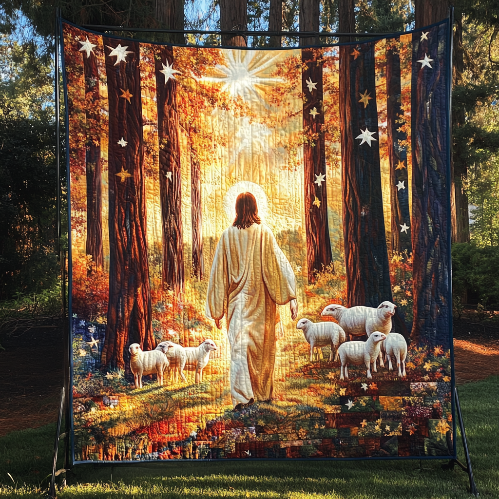 Faith In God Light Of Jesus Quilted Blanket JSNL05