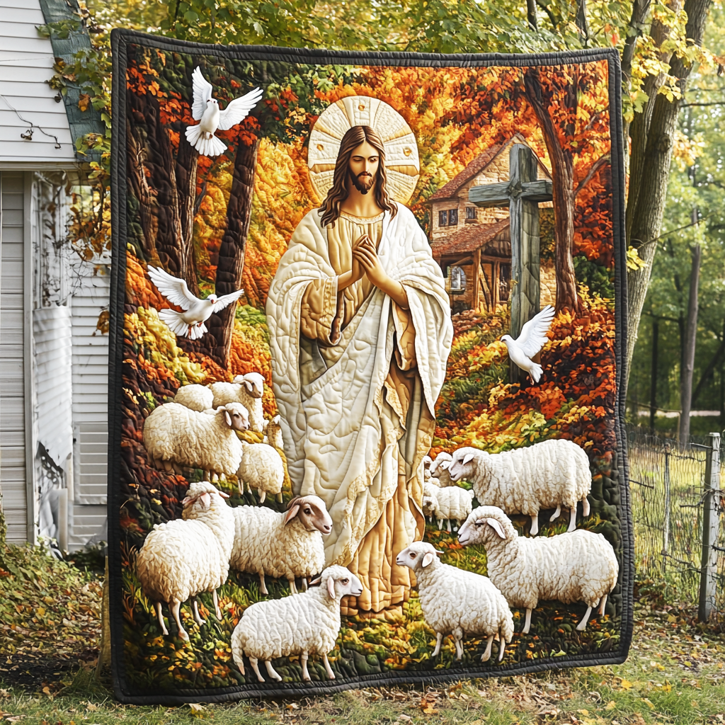 Faith In God Light Of Jesus Quilted Blanket JSNL06