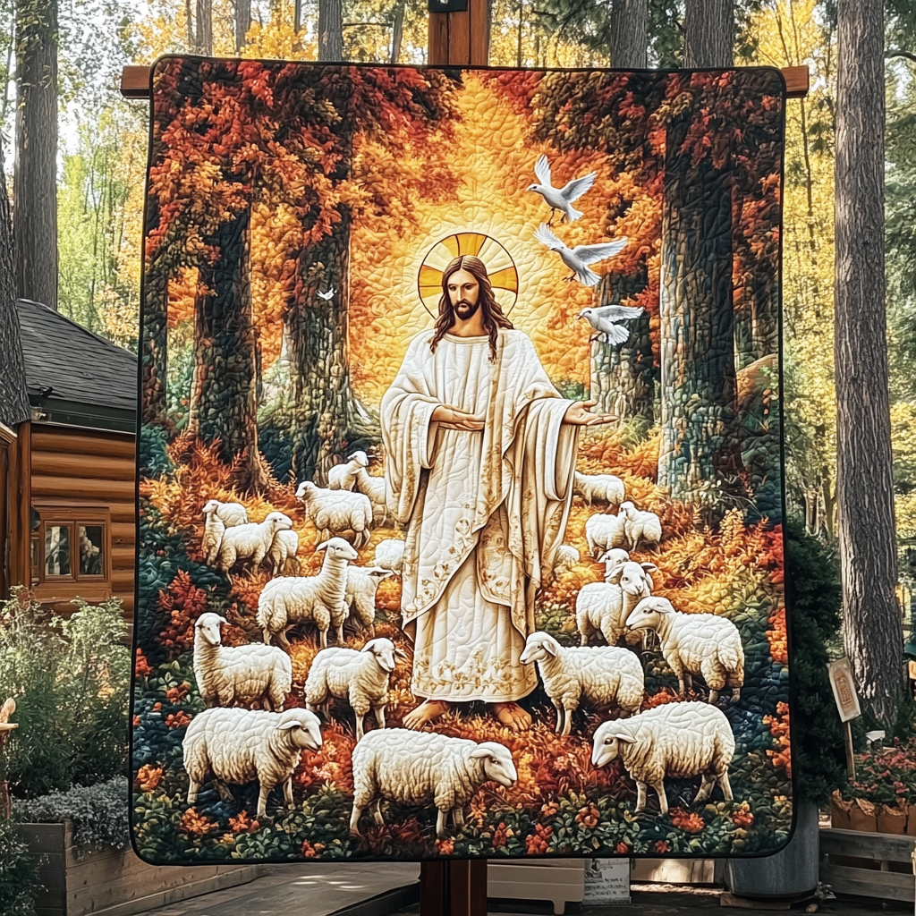 Faith In God Light Of Jesus Quilted Blanket JSNL09