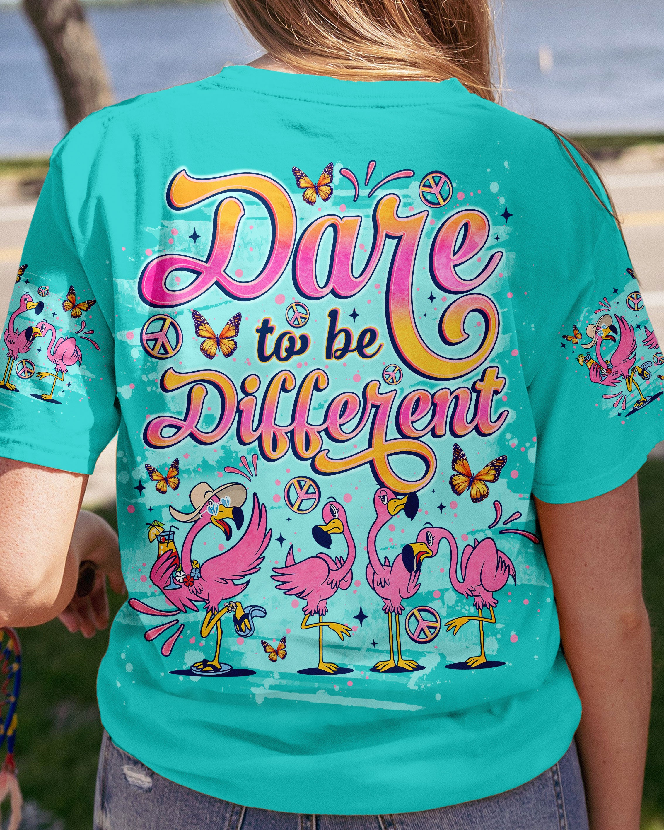 DARE TO BE DIFFERENT FLAMINGO ALL OVER PRINT - TLNO0706242