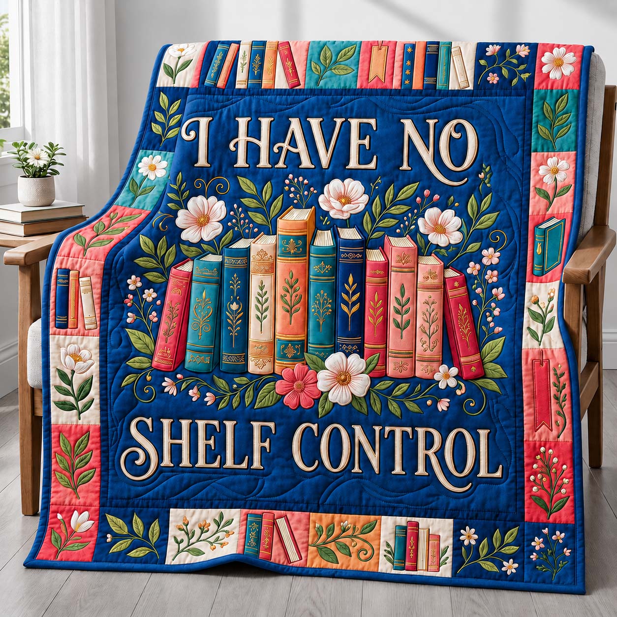 Shelf Control Reads Quilted Blanket GDTONTD1011