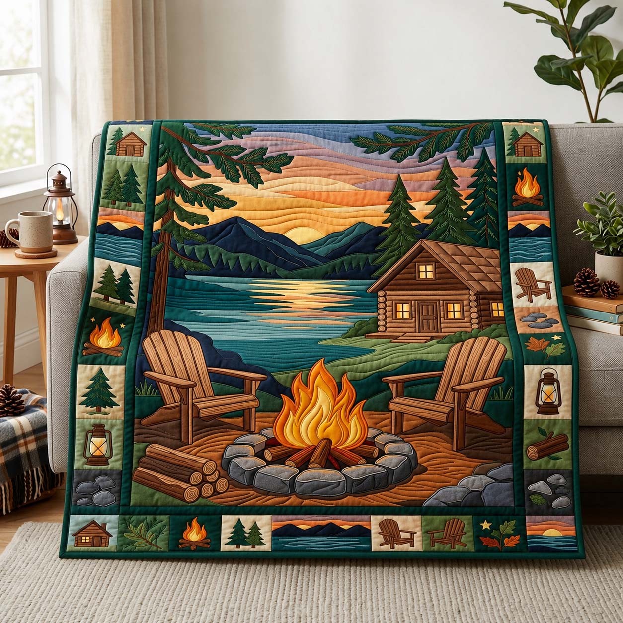 Lakeside Camp Glow Quilted Blanket GDTONTD1021