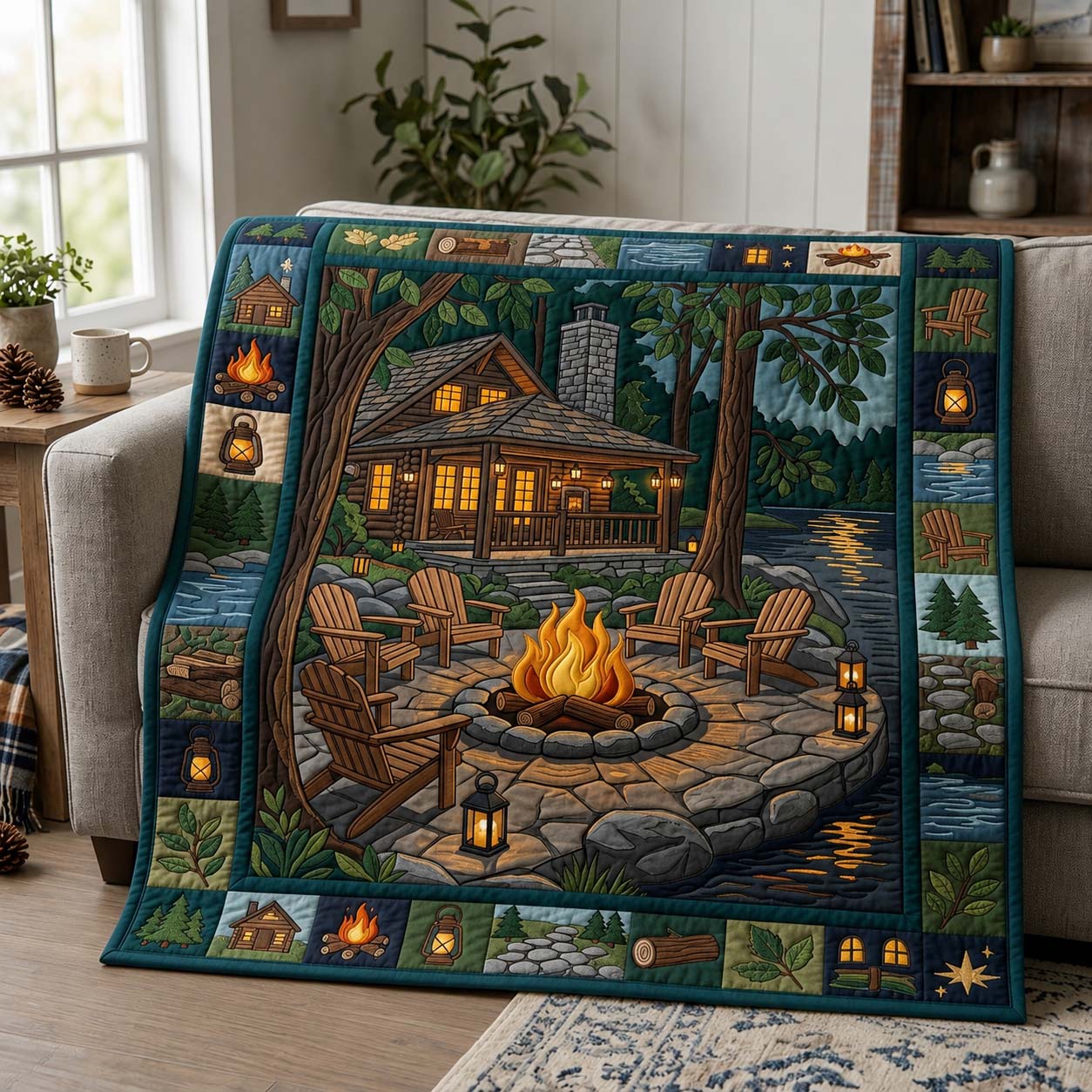 Starry Camper Cove Quilted Blanket GDTONTD1023