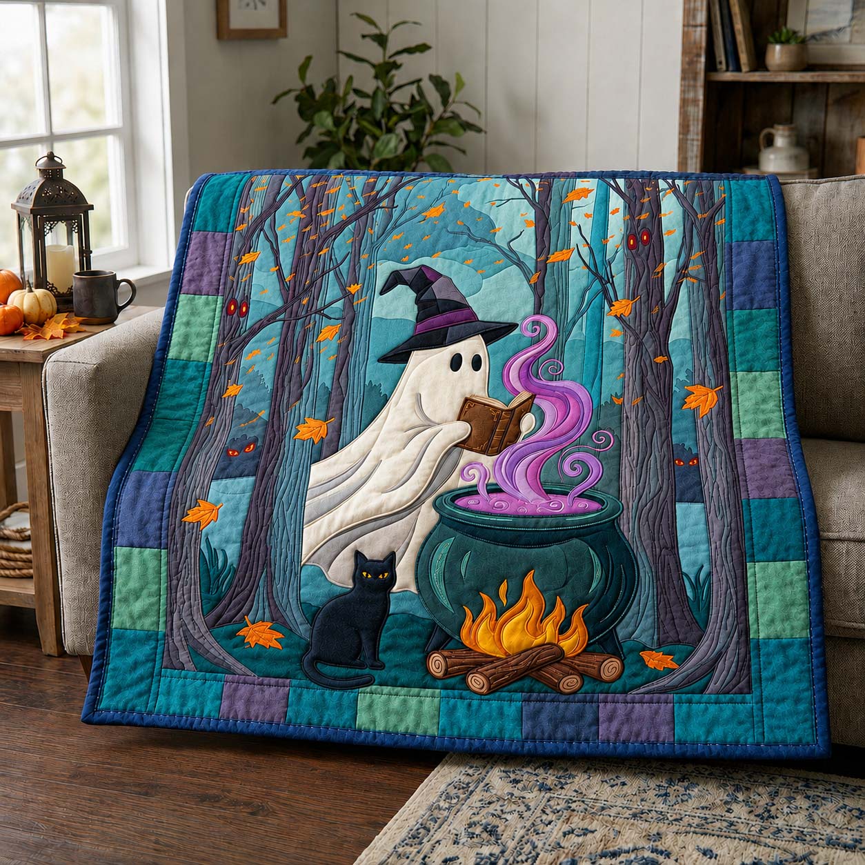 Cauldron Reading Ghost Quilted Blanket GDTONTD1026