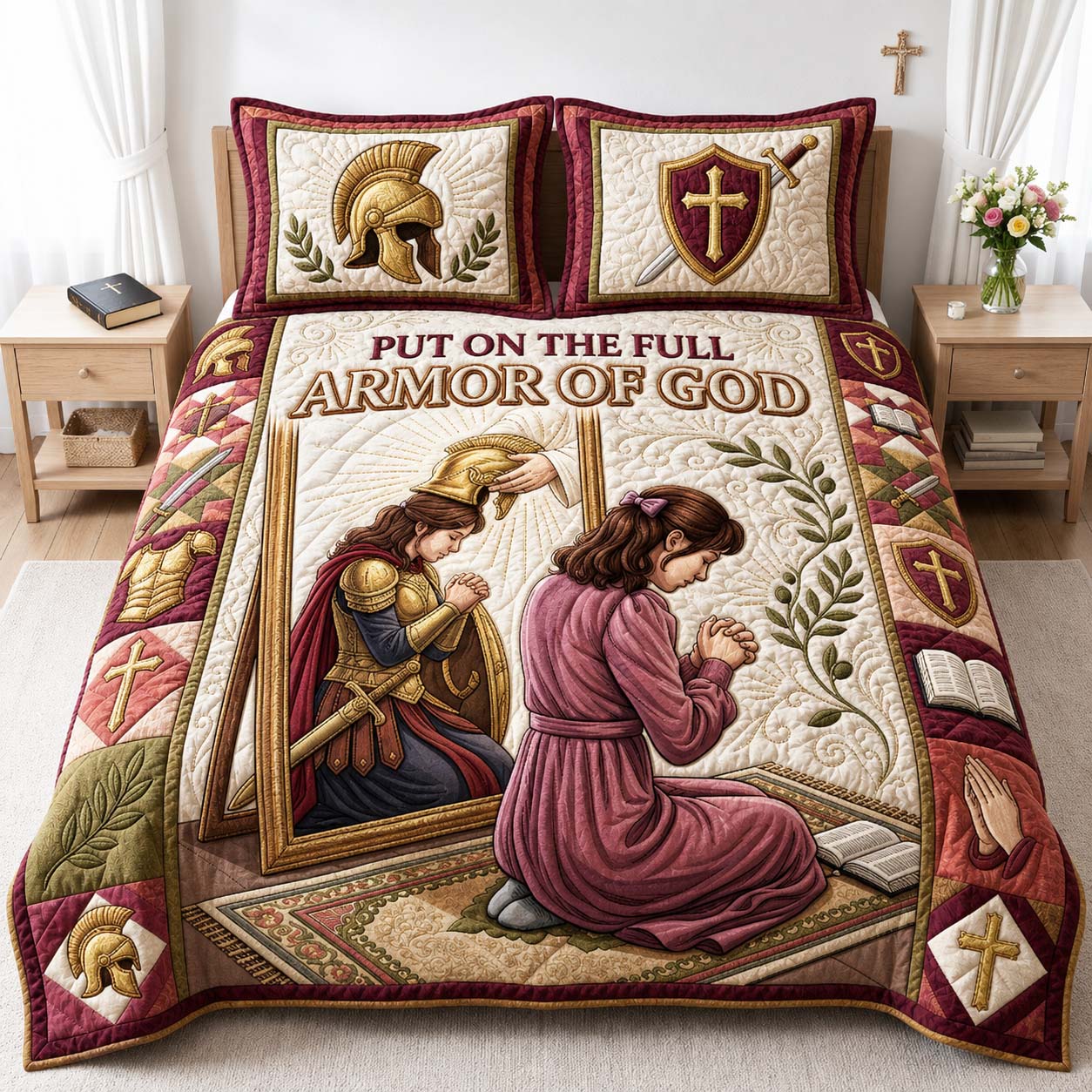 Mirror Of Prayer 3-Piece Quilted Bedding Set GDTONTD1101