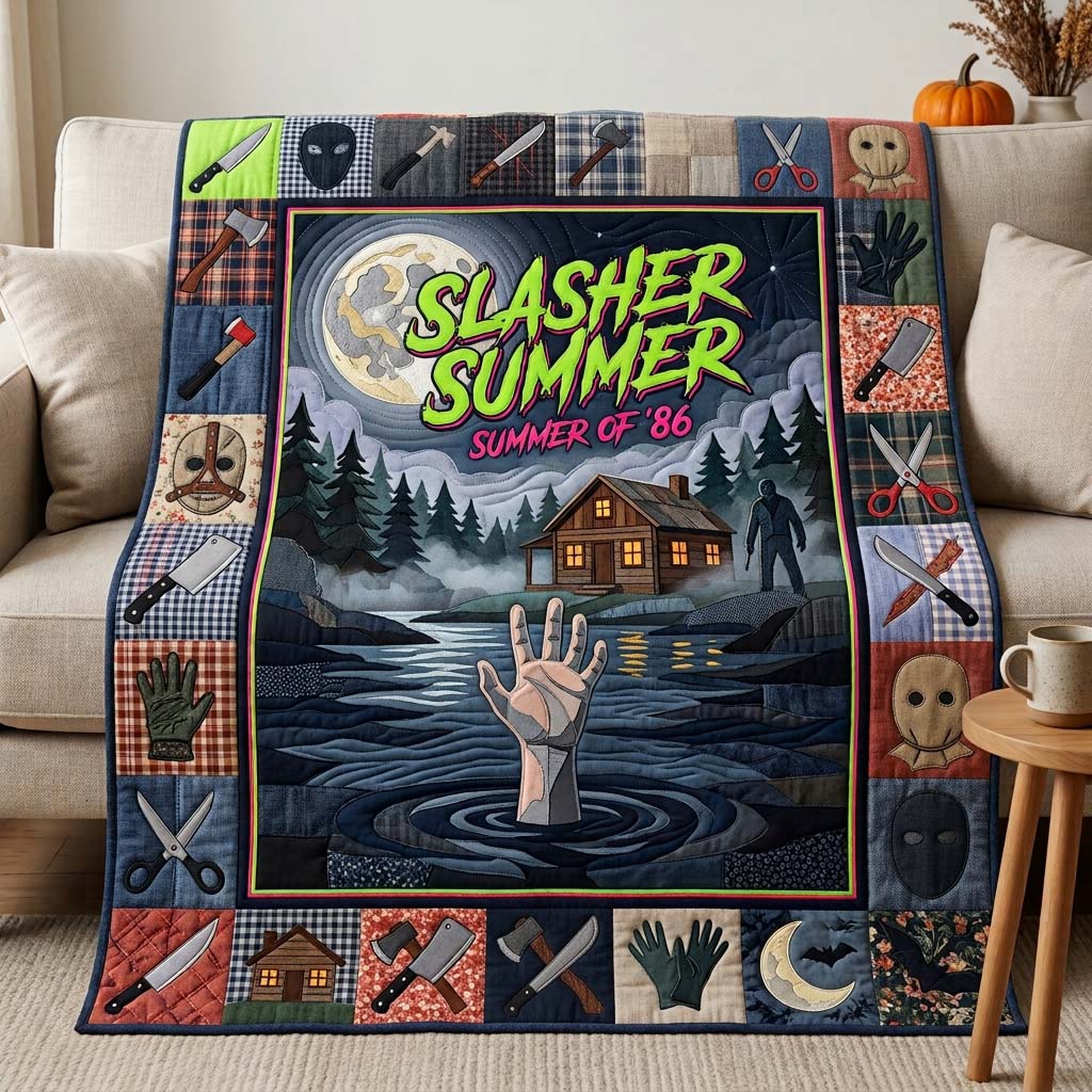 Moonlit Slasher Lake Quilted Blanket GDTONTD1124