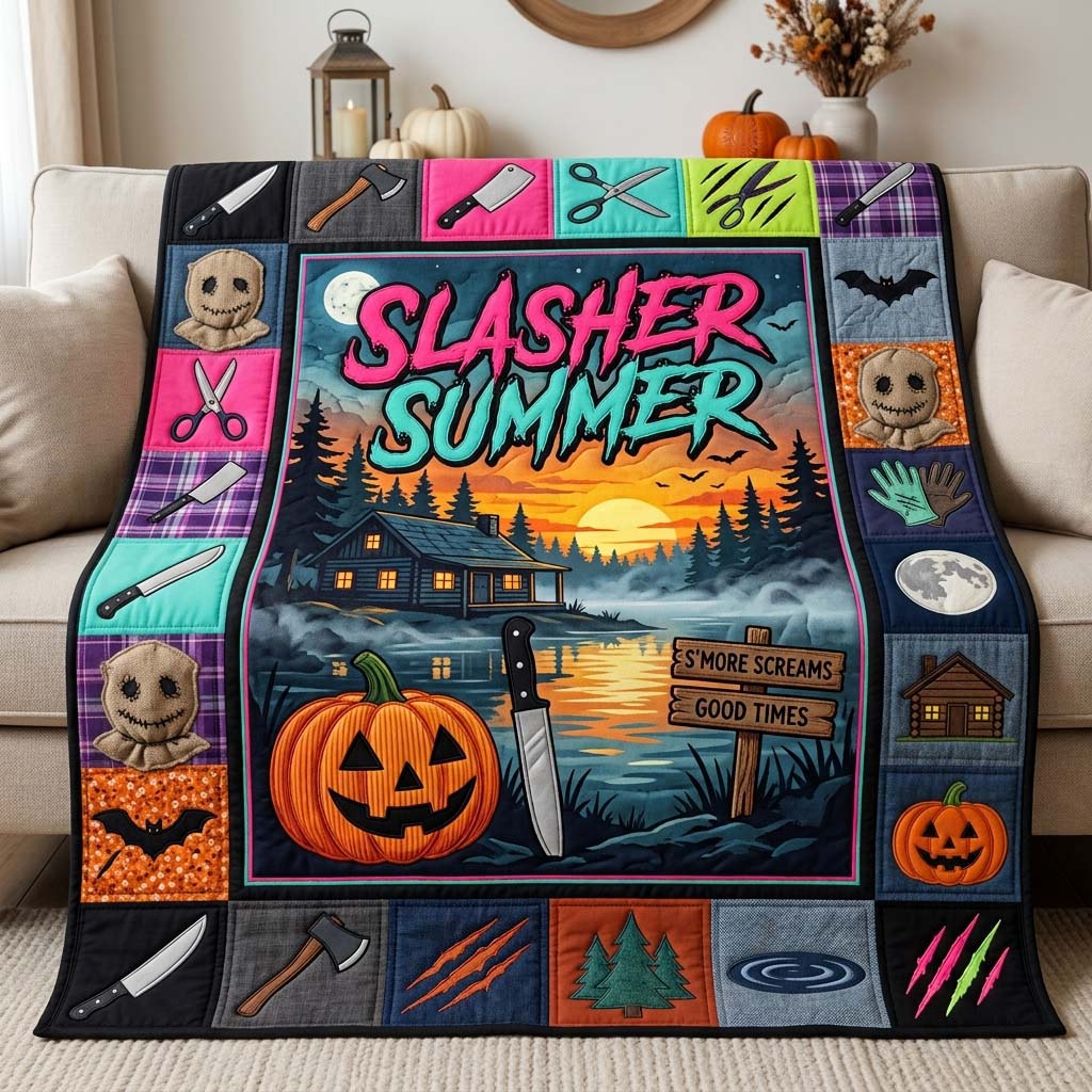 Neon Camp Screams Quilted Blanket GDTONTD1125