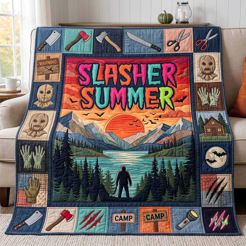 Sunset Slasher Camp Quilted Blanket GDTONTD1127