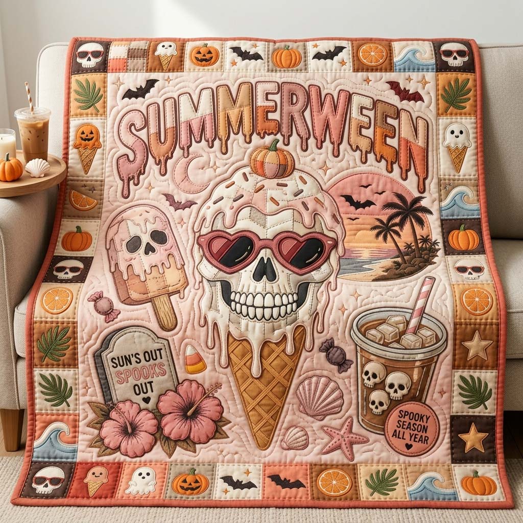 Spooks Out Summer Quilted Blanket GDTONTD1131